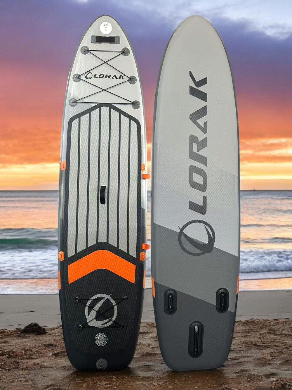 Сапборд Lorak 908 (320*81*15) серо-оранжевый, код 77908